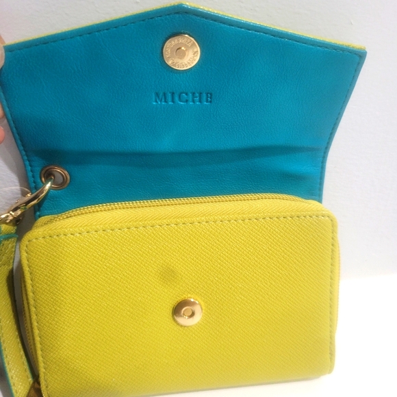 Miche Wristlet Wallet Lime Green & Teal Like New Condition - Picture 5 of 9